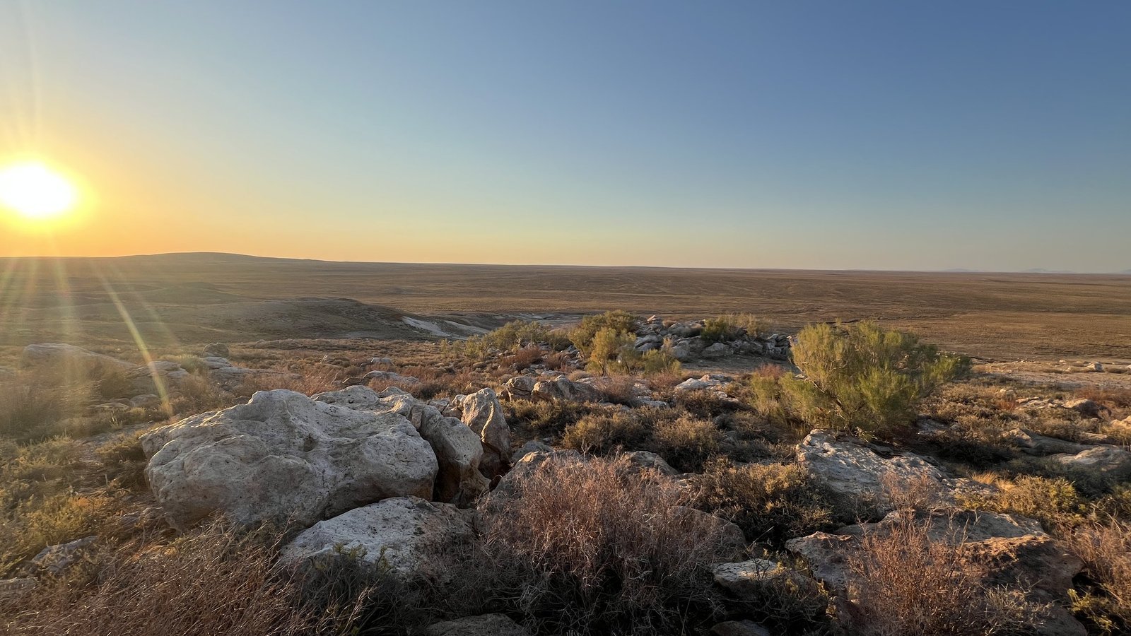 First light over the Balkhash steppe